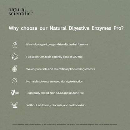 Digestive Enzymes Pro - 18 Natural Enzymes for Digestion from Papaya, Pineapple & More - with Probiotics and Prebiotics - Plant-Based - 60 Capsules - Premium Dietary Supplement