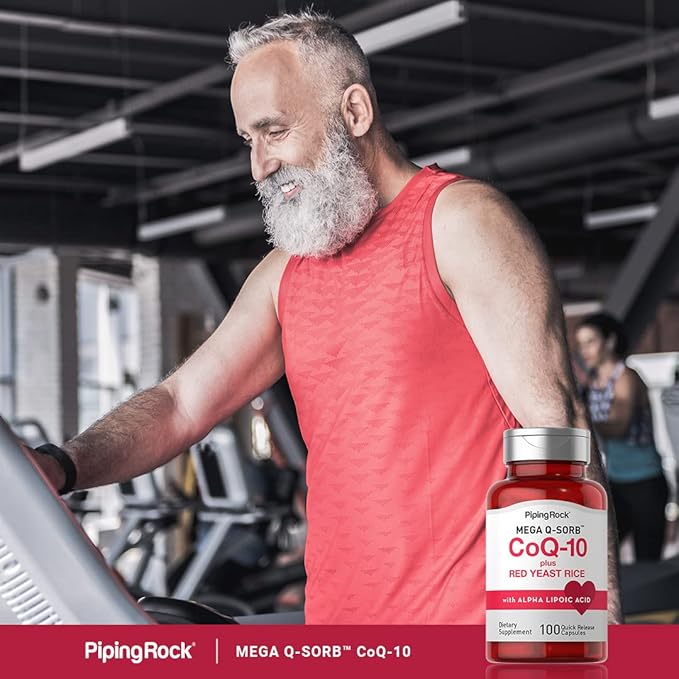 Piping Rock CoQ10 with Red Yeast Rice | 100 Capsules | with Alpha Lipoic Acid | Non-GMO, Gluten Free Supplement