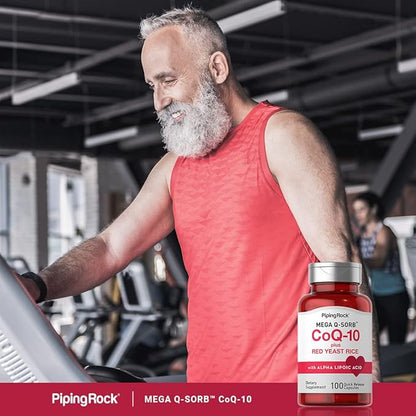 Piping Rock CoQ10 with Red Yeast Rice | 100 Capsules | with Alpha Lipoic Acid | Non-GMO, Gluten Free Supplement