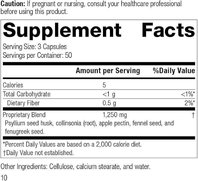 Standard Process Inc. Gastro-Fiber - Whole Food Digestion and Digestive Health, Indigestion, and Cramps with Collinsonia Root, Apple Pectin, and Fennel Seed - 150 Capsules