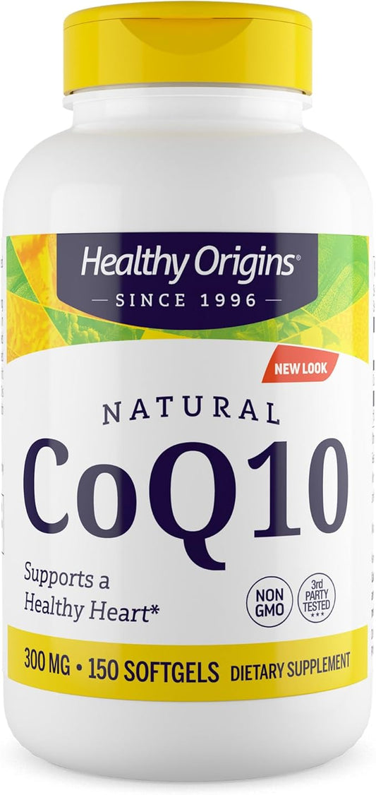 Healthy Origins CoQ10 (Kaneka Q10), 300 mg - Heart Health & Energy Supplement - Gluten-Free & Non-GMO Supplements - 150 Softgels