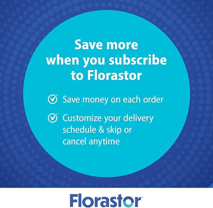 Florastor Digestive and Metabolic Support Probiotic Blend, Prebiotic and Probiotic Gummies for Multi-Action Digestive Health Care, with Vitamin B12, 56 Gummies