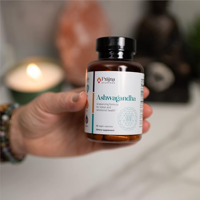 Dr. Chaudhary’s Prajna Ayurveda Ashwagandha is a Balancing Formula That Helps Calm the Mind and Body, Control Stress Cravings, Modulate Cortisol, Support Hormone Balance, Vegan, Gluten-Free, Organic