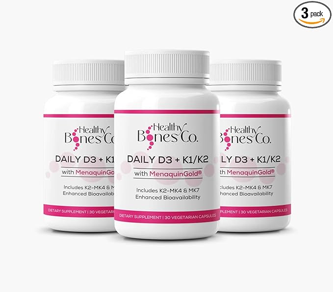 Premium D3/K2 - Full Spectrum Vitamin K2 MK7 + MK4 + D3 2000iu + K1, Daily D3 + K1/K2 Supplement, Highly Bioavailable VIT D Supplements and Vitamins for Strong Bones & Immune Support - 3 Pack
