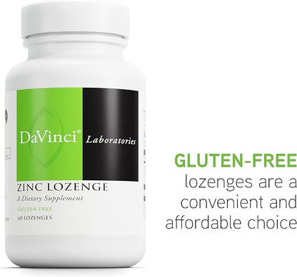 DaVinci Labs Zinc Lozenge - Dietary Supplement to Support Fertility, Immunity, Joint Health and Skin* - with 23 mg Zinc per Serving - Gluten-Free - Lemon Flavor - 60 Lozenges
