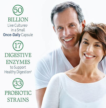 Garden of Life RAW Probiotics Colon Care Shelf Stable - 50 Billion CFU Guaranteed Through Expiration - Once Daily - Certified Non-GMO & Gluten Free - No Refrigeration, 30 Vegetarian Capsules