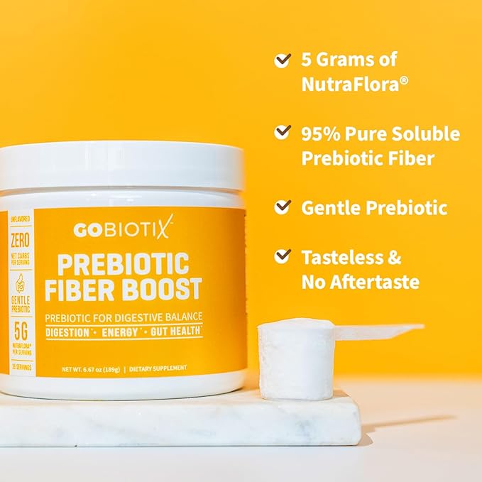 GOBIOTIX Fiber & Collagen Bundle: Hair, Skin, Gut Support - 30 Servings Collagen, 35 Servings Fiber