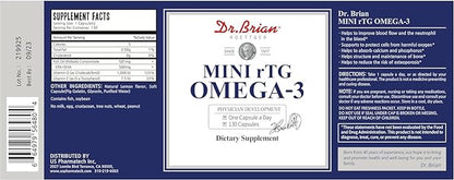 Dr.Brian Omega 3 Fish Oil 580mg per Pill, 3X Absorption rTG EPA DHA Omega 3 Supplement, Easy Swallow Mini Fish Oil Softgels for Heart, Brain, Eyes, Immune Healthy - Lemon Flavored, 130 Count