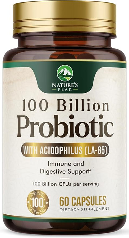 Probiotics for Women's Digestive Health - 100 Billion CFU, 16 Strains with Prebiotics, Supports Immune, Gut Health, PH, Gas & Bloating, Best Probiotic for Women & Men, Shelf Stable - 60 Capsules