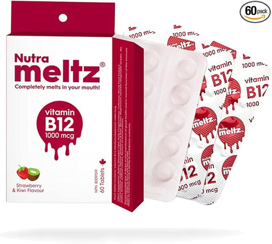 Vitamin B12 1000 mcg – Methylcobalamin B12 Enhances Energy, Cognition, Red Blood Cell Production Quick Dissolving Tablets for Vitamin Deficiency – Strawberry & Kiwi Flavor (60 Tablets)