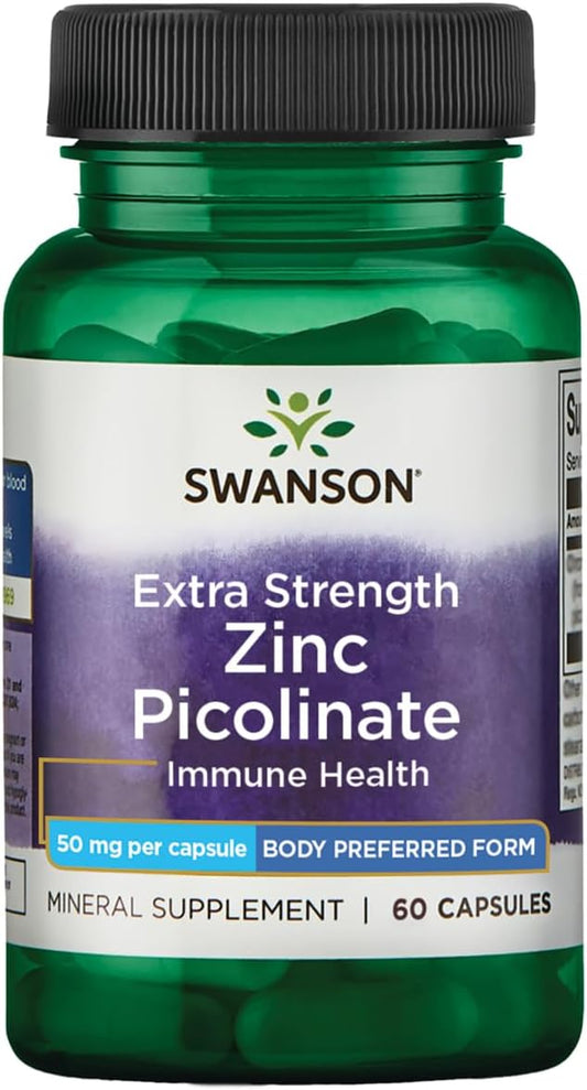Swanson Extra Strength Zinc Picolinate - Body Preferred Form 50 mg 60 Caps