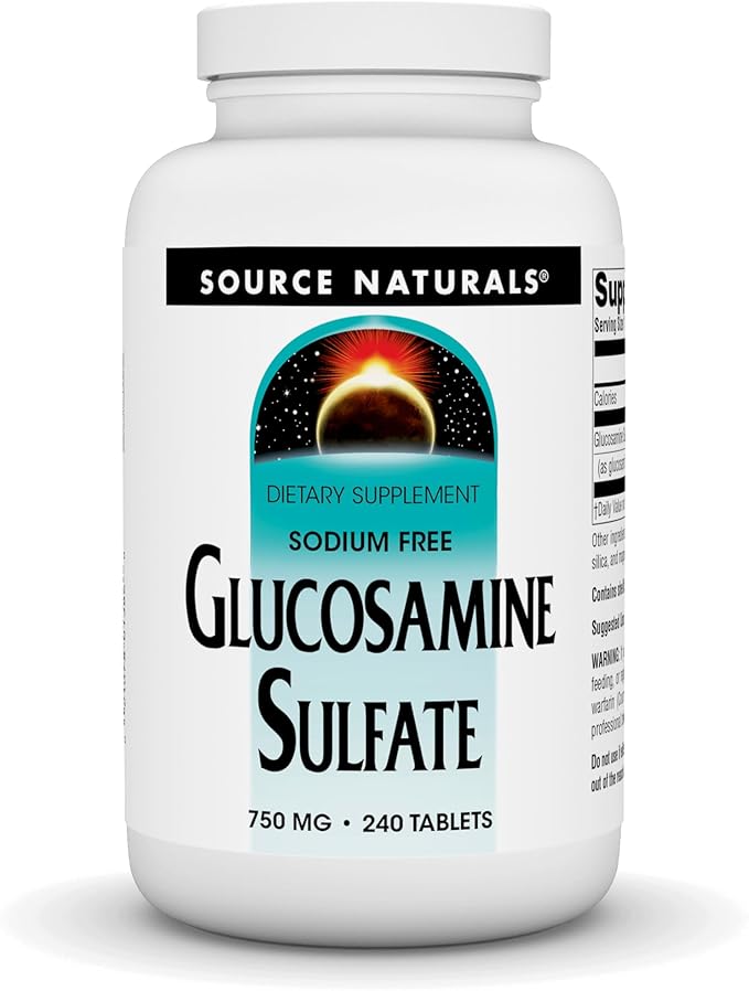 Source Naturals Glucosamine Sulfate, Sodium-Free 750 mg for Joint Support - 240 Tablets