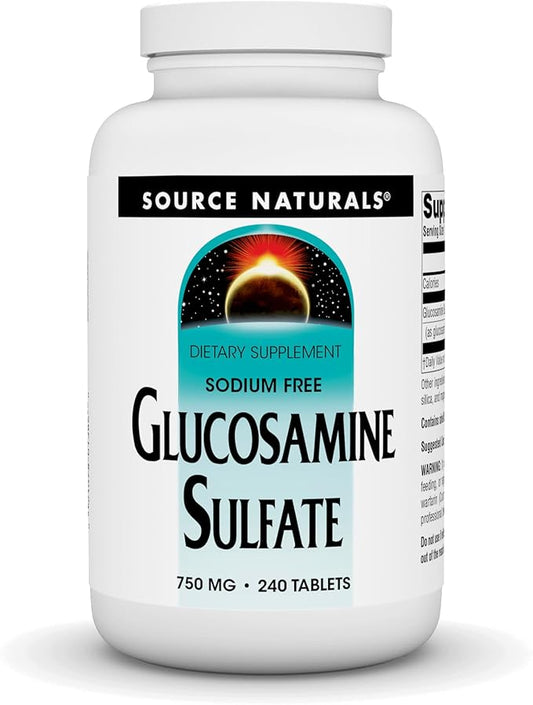 Source Naturals Glucosamine Sulfate, Sodium-Free 750 mg for Joint Support - 240 Tablets