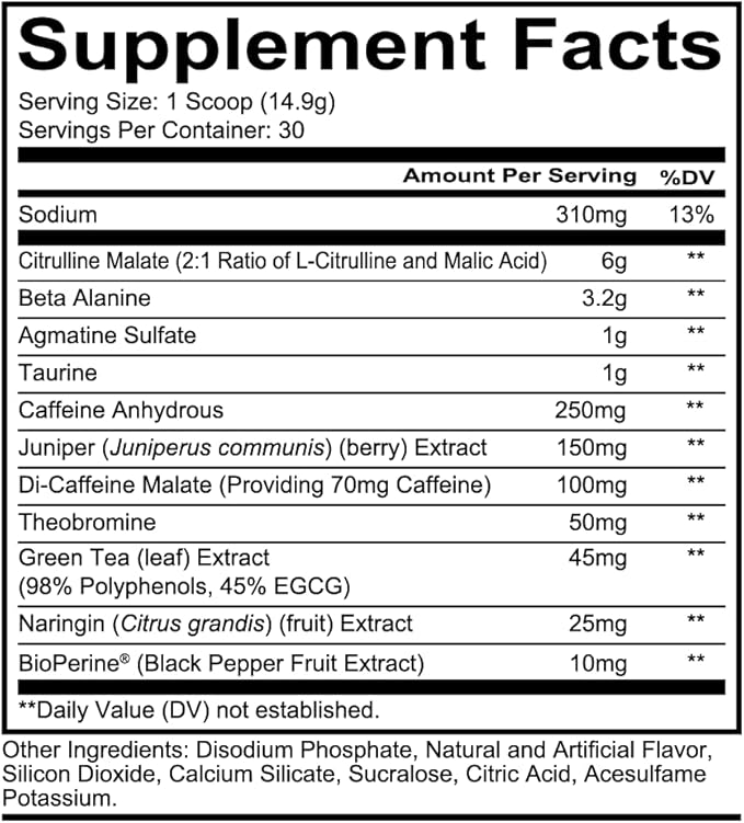 REDCON1 Total War Pre Workout Powder, Grape - Fast Acting Caffeinated Preworkout for Men + Women with Beta Alanine - Contains Citrulline Malate for Increased Pump, Blood Flow (30 Servings)