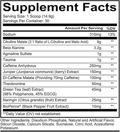 REDCON1 Total War Pre Workout Powder, Grape - Fast Acting Caffeinated Preworkout for Men + Women with Beta Alanine - Contains Citrulline Malate for Increased Pump, Blood Flow (30 Servings)