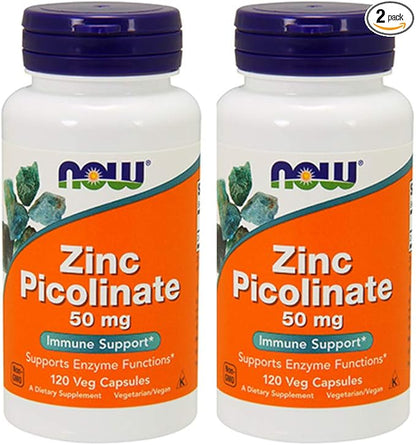 NOW Foods Zinc Picolinate 50mg,120 Capsules (Pack of 2)