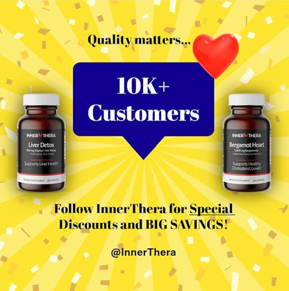 Bergamot Heart -1000mg Certified Bergamonte Italian Citrus Bergamot -Highest Polyphenols - Cardiologist Developed & Clinically Proven - Bergamot Supplement for High Cholesterol & Heart Health