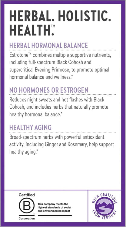 New Chapter Menopause Supplement - Estrotone Herbal Hormone-Balance Blend with Black Cohosh to Reduce Hot Flashes & Night Sweats - 30 ct Vegetarian Capsule