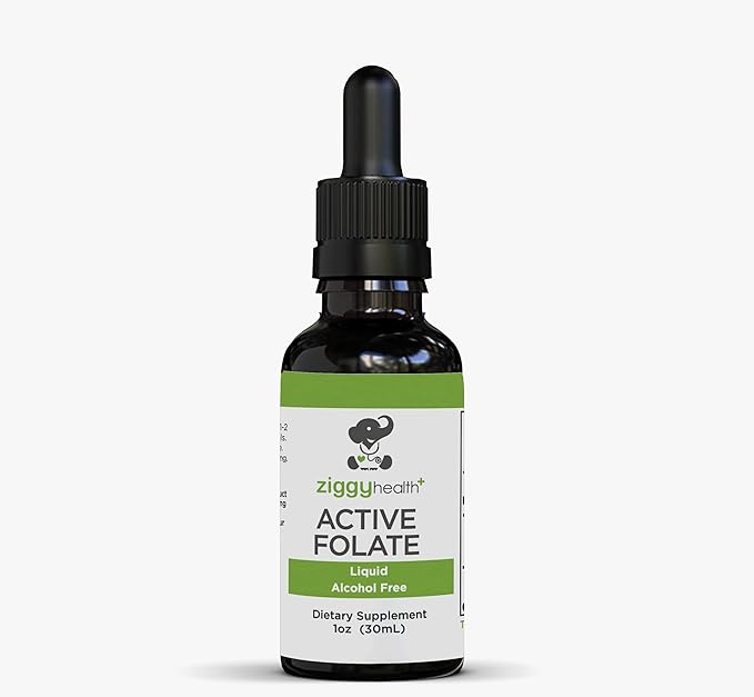 Active Folate Pure Liquid Extract Supplement - L-Methylfolate for Better Absorption, Brain Health, Improve Cellular Function, Support Immune System, Water Soluble B Complex, 1oz - by Ziggy Health