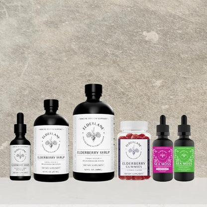 Elderberry Syrup by Elderlane - Elderberry Shots - Immune Support Supplement for Kids & Adults - Immune Boosters - Natural Immunity Booster - Made with Honey & Elderberries - Gluten-Free - 8.5 Fl Oz