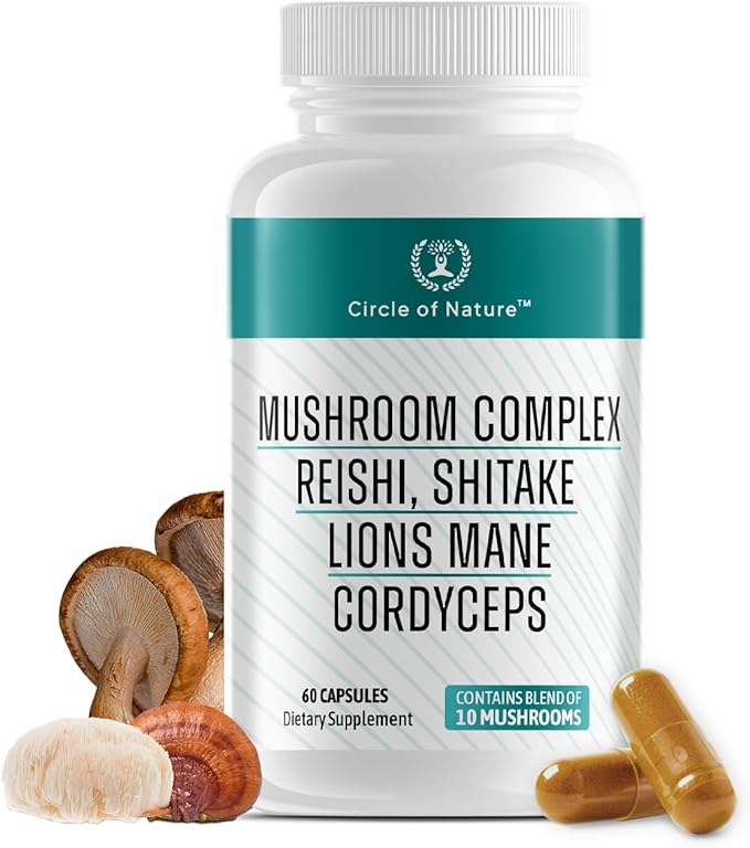 Maca Root Ashwagandha & Mushroom Suppliment Contains Lions Mane, Cordyceps, Reshi, Shitake