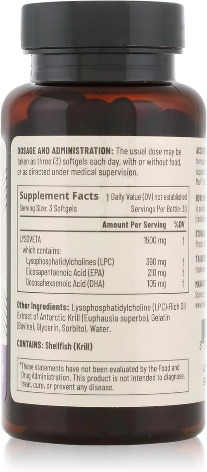 Accentrate Omega MAX w/LYSOVETA LPC | EPA & DHA Supplements for Brain Health | Focus, Memory, & Mood | 6X Better Absorption Than Fish Oil | Omega-3 Fatty Acid Supplements | 90 Softgels (Month)