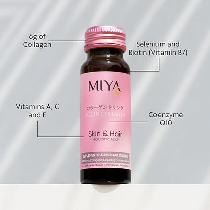 Hydrolyzed Liquid Collagen Drink | 6,000mg Collagen Peptide from Wild Marine Fish from Japan per Bottle | Skin & Hair Benefits | Peach Flavor | Liquid Collagen for Women