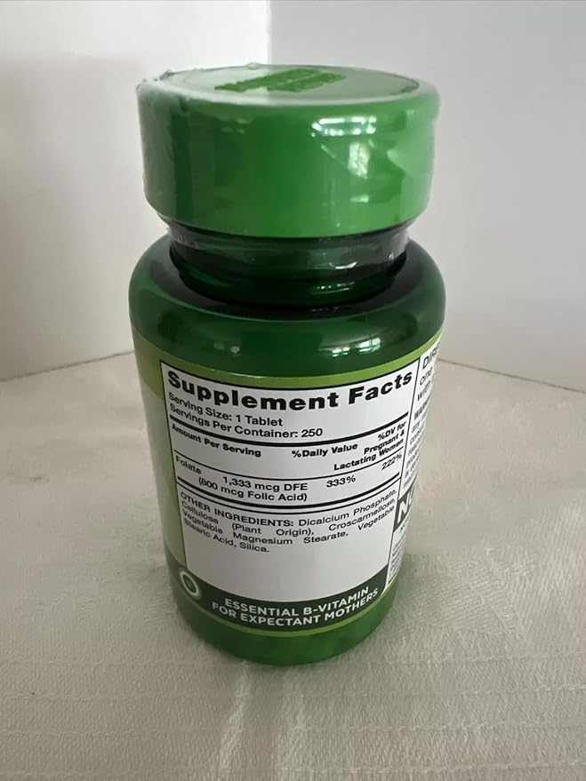 Nature's Truth Folic Acid | 800 mcg | 250 Tablets | Vegetarian, Non-GMO & Gluten Free Supplement | Pack of 2