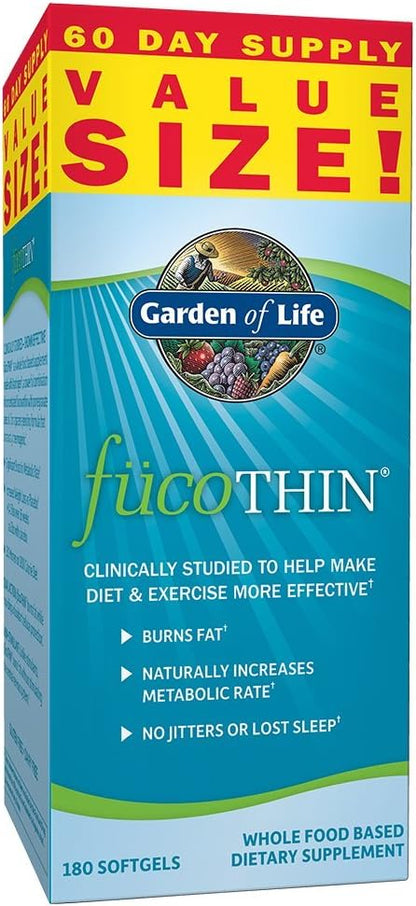 Garden of Life Fucoxanthin Supplements - FucoThin Diet Pill for Weight Loss, 180 Count