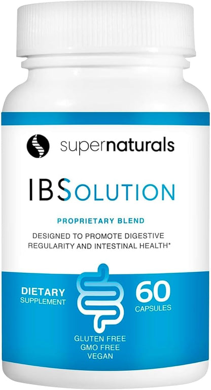 JLM NUTRITIONALS Supernaturals IBSolution - Support for Bloating, Constipation, Diarrhea, and Gas, Bowel Support Digestion Supplement, Vegan, 60 Count