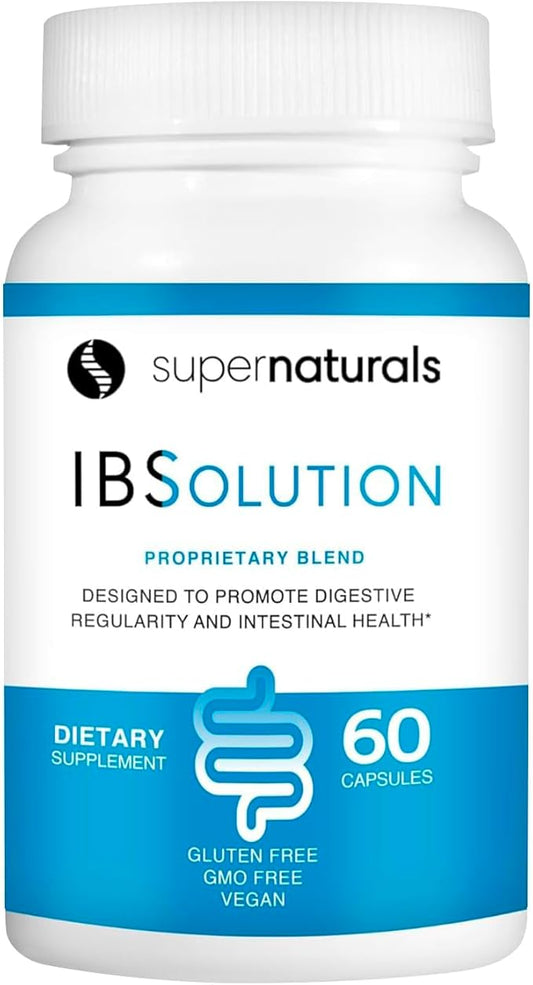 JLM NUTRITIONALS Supernaturals IBSolution - Support for Bloating, Constipation, Diarrhea, and Gas, Bowel Support Digestion Supplement, Vegan, 60 Count