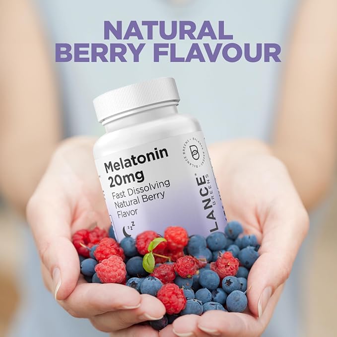 Balancebreens Melatonin 20mg Fast Dissolve Tablets - High Potency, Fast Acting, Natural Sleep Support - Sleep Aids for Adults - Non-Groggy, Drug-Free Formula - 120 Sleeping Pills