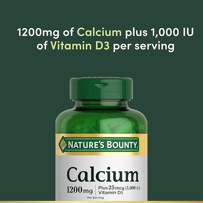 Nature's Bounty Calcium 1200 mg with Vitamin D3 - Bone Health Softgels, Calcium and Vitamin D Supplement, 120 ct (Pack of 1)