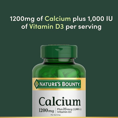 Nature's Bounty Calcium 1200 mg with Vitamin D3 - Bone Health Softgels, Calcium and Vitamin D Supplement, 120 ct (Pack of 1)