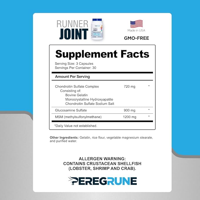 Runner Multivitamin & Joint Support Supplement – Antioxidants, Vitamin B Complex, Probiotics for Health, Energy, Endurance, Recovery - Glucosamine Chondroitin, MSM – GMP Running Supplements