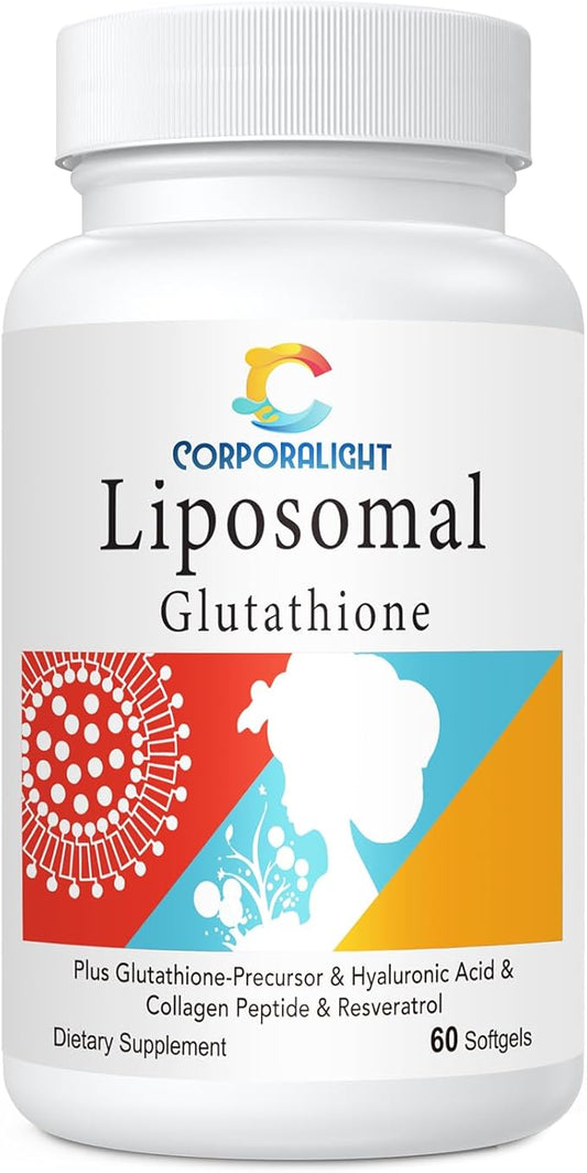Liposomal Glutathione Softgels, Enhanced Absorption - Liposomal Delivery, Active Form L-Glutathione, Made in USA, Rich in Antioxidant Formula, Gluten Free, 60 Softgels