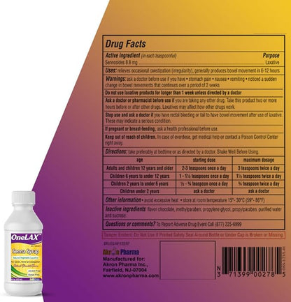 Senna Syrup | Natural Vegetable Laxative (8fl.oz Bottle) Natural Chocolate Flavor, for Gentle, Relief of Constipation