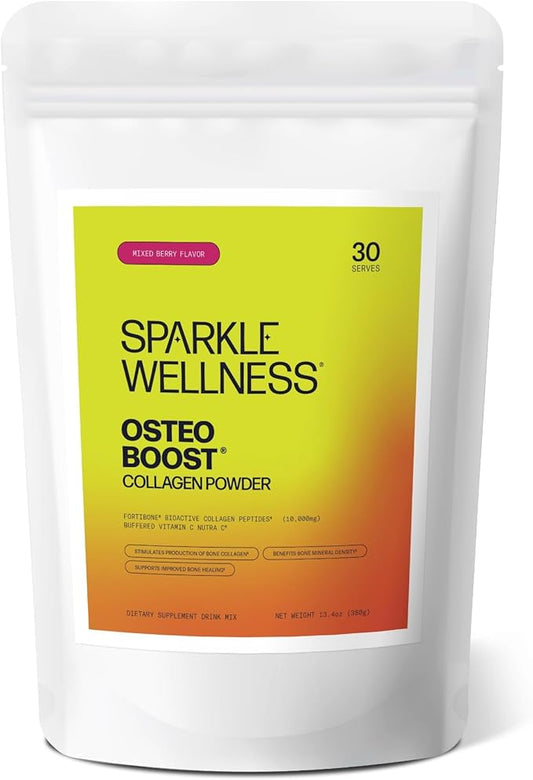 Osteo Boost (Mixed Berry) [30 Serves] | Collagen Powder Supplement | FORTIBONE Bioactive Collagen Peptides and Buffered Vitamin C Nutra C | Bone Supplements
