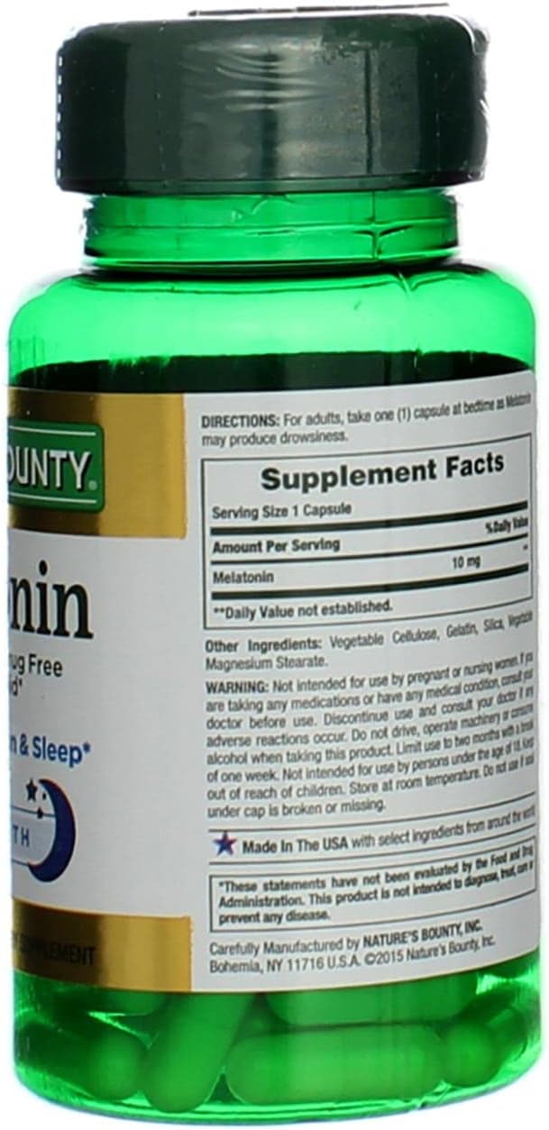 Nature's Bounty Melatonin 10mg Capsules 60 ea (Pack of 3)
