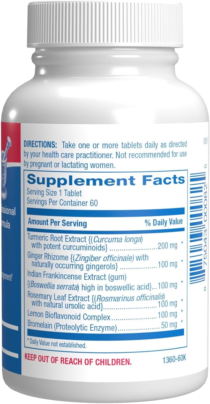 Pro Enz Joint Support Supplement - Clinical Formula Turmeric Boswellia Supplement for Joint & Cartilage Mobility and Comfort Support plus Eicosanoid Management with Proteolytic Enzymes (60 tablets)