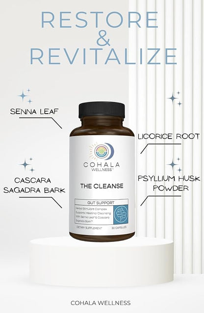 The Cleanse - 15 Day Prebiotics Colon Cleanser & Detox Fiber Supplement Natural Laxatives MCT Oil Keto - 30 Capsules