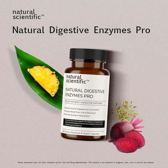 Digestive Enzymes Pro - 18 Natural Enzymes for Digestion from Papaya, Pineapple & More - with Probiotics and Prebiotics - Plant-Based - 60 Capsules - Premium Dietary Supplement