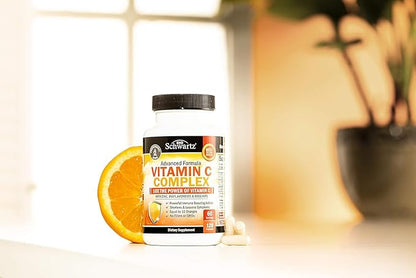 BioSchwartz Vitamin C Complex Supplement - Vitamin C 1000mg Capsules with Rose HIPS Zinc and Citrus Bioflavonoids for Immune Health, Cellular Energy, Collagen Production, 120 Count (60 Day Supply)