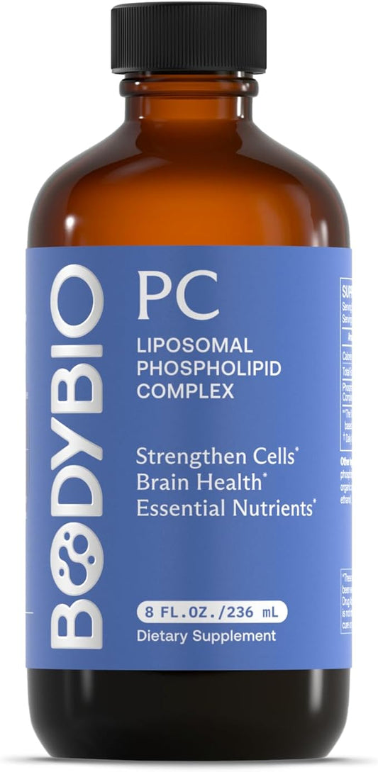 BodyBio Brain Supplement 8 oz - Pure Phospholipid Complex for Healthy Aging | Nootropics Booster | Enhance Focus, Memory, Cellular Repair Phosphatidylcholine for Increased Bioavailability