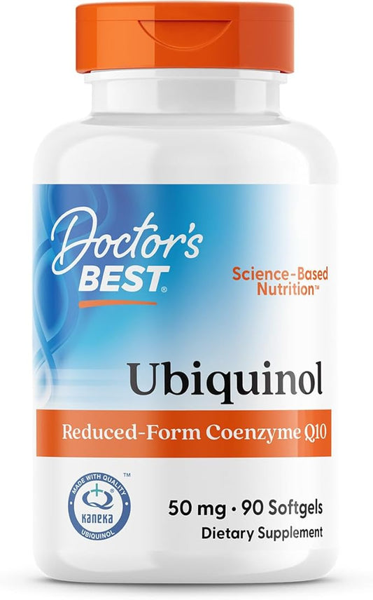 Doctor's Best Ubiquinol with Kaneka QH, Non-GMO, Gluten & Soy Free, Heart Health, 50 mg, 90 Count