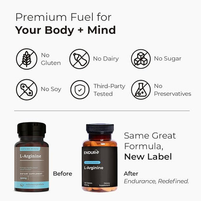 L-Arginine - 350mg Sustained Release for Optimal Absorption - Nitric Oxide Precursor*, 180 Tablets Company