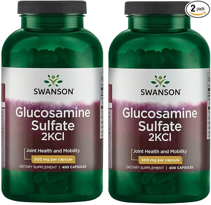Swanson Glucosamine Sulfate 2Kcl 500 mg 400 Caps (2 Pack)