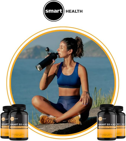 Vitamin D3 + K2 - Bone Health & Immune Support - 7000 IU(175 MCG)D3 + 500 MCG K2 - Cofactors B6, Magnesium & Zinc - Gluten Free, Vegan, Non-GMO - Dietary Supplement - 30 Veggie Capsules