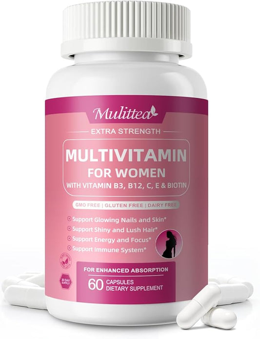 Multivitamin for Women-Methylated Multivitamin for High Absorption-with 30+ Nutrients-Hair, Skin and Nails Vitamins for Women-with Vitamins A,C,E, Biotin-Bloom Energy and Help Focus-60 Count