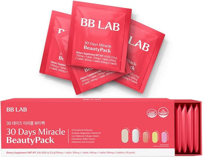 BB LAB 30 Days Miracle Beauty All-in-one Pack, Low Molecular Collagen, Elastin, Glutathione, Ceramide, Hyaluronic Acid, Multivitamins & Minerals, Calcium, Magnesium, Vitamin D